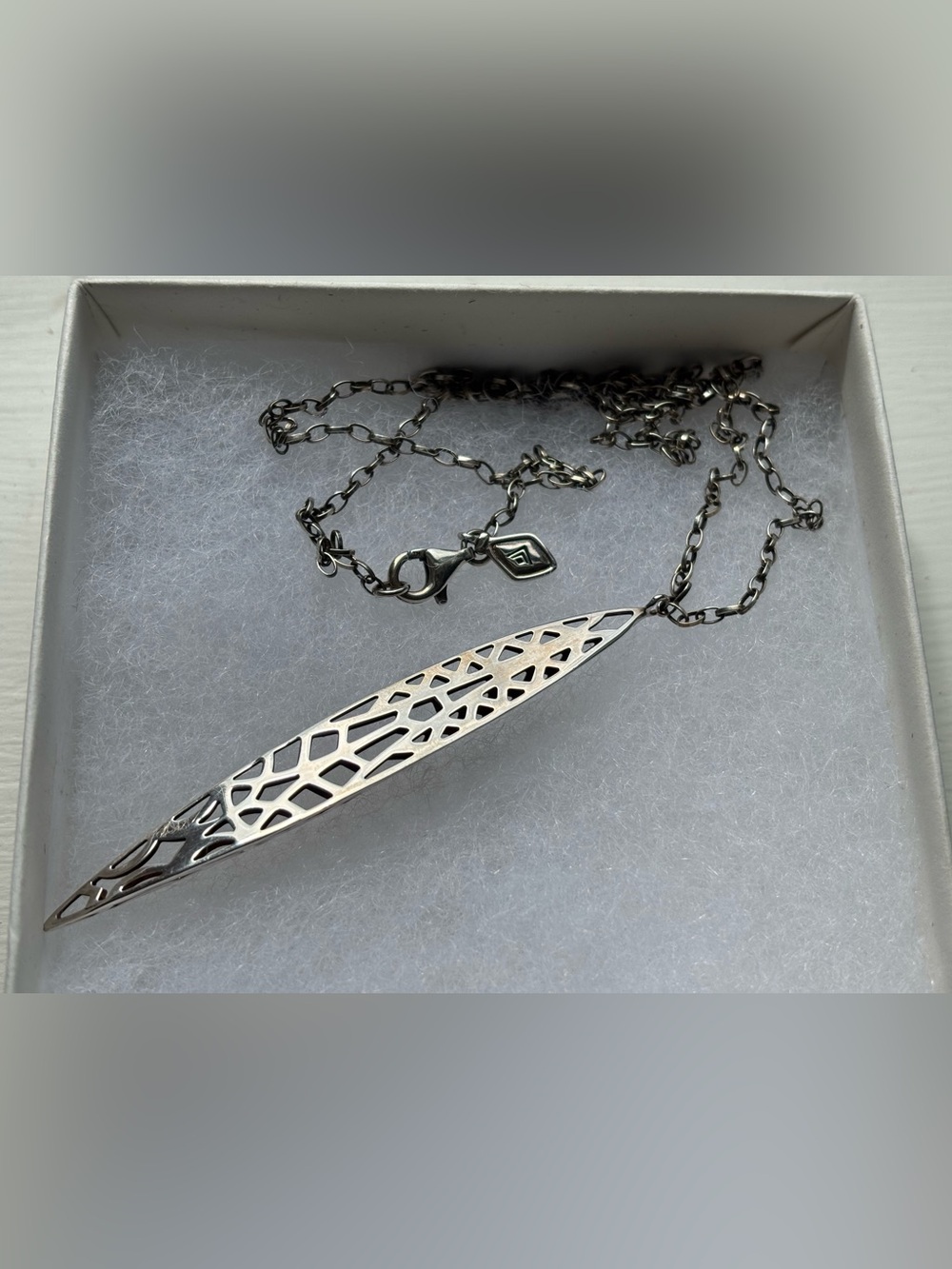 Silpada Silver Filigree Long Pendant Necklace